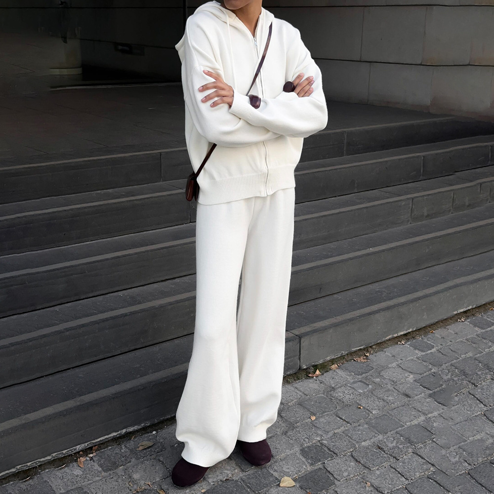 Jackets - Sports Style Hooded Zipper Cardigan Wide