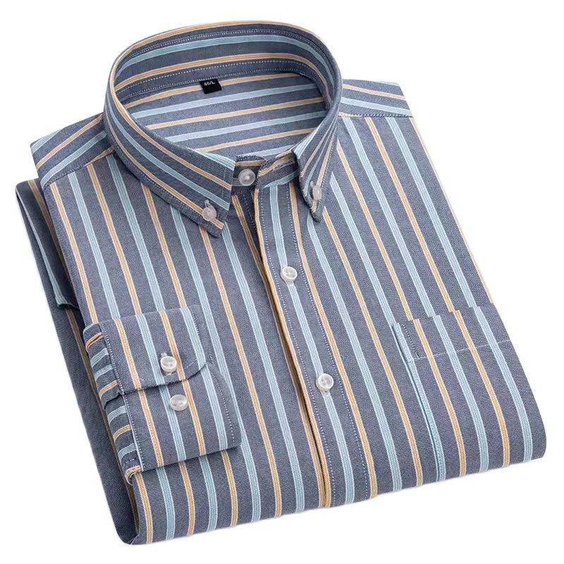 Oxford Cotton Casual Shirt Business - 160KG Oversized Shirt Striped / Plaid