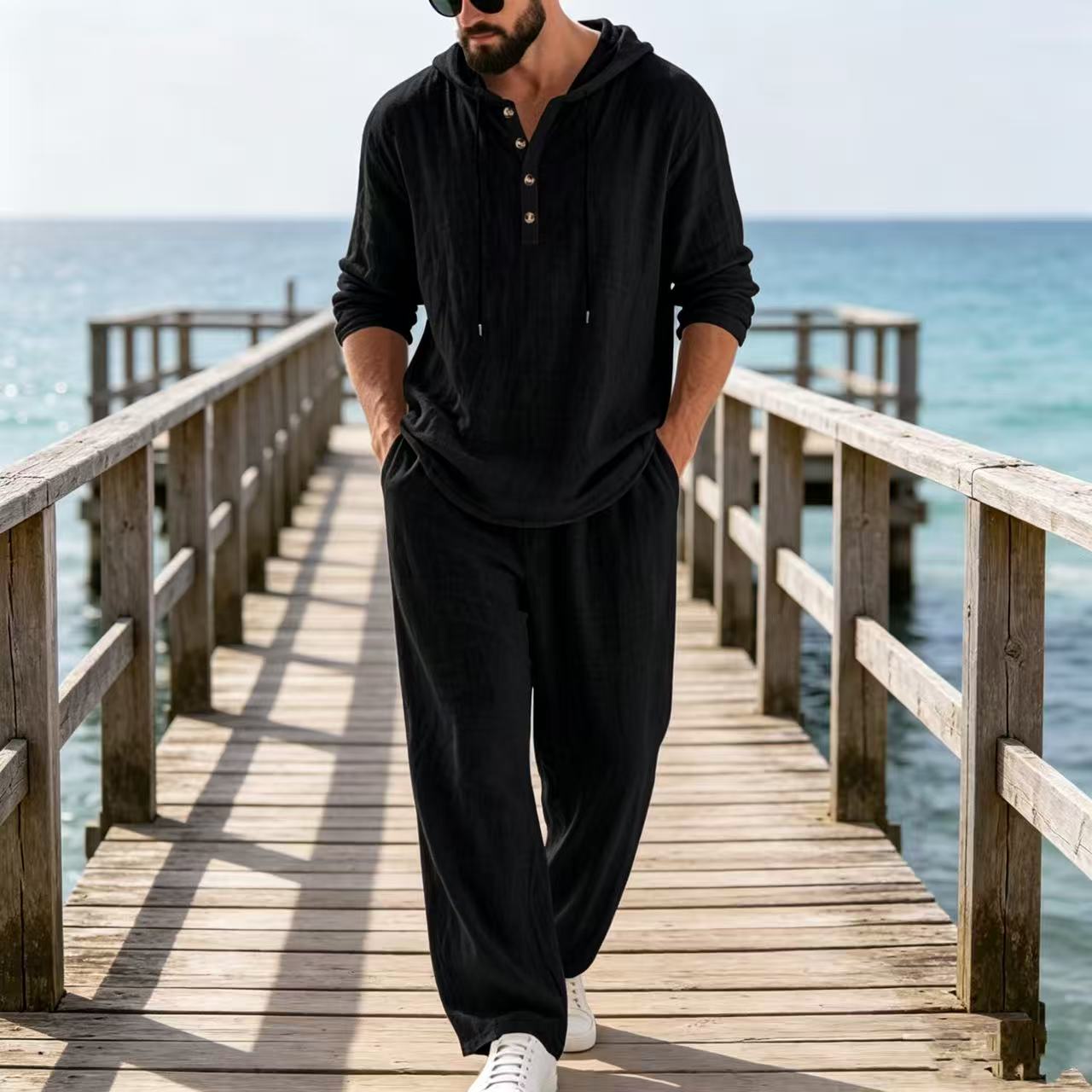 2026 Cross-border Spring and A - Mens Linen Shirt Long Sleeve 评论和价格