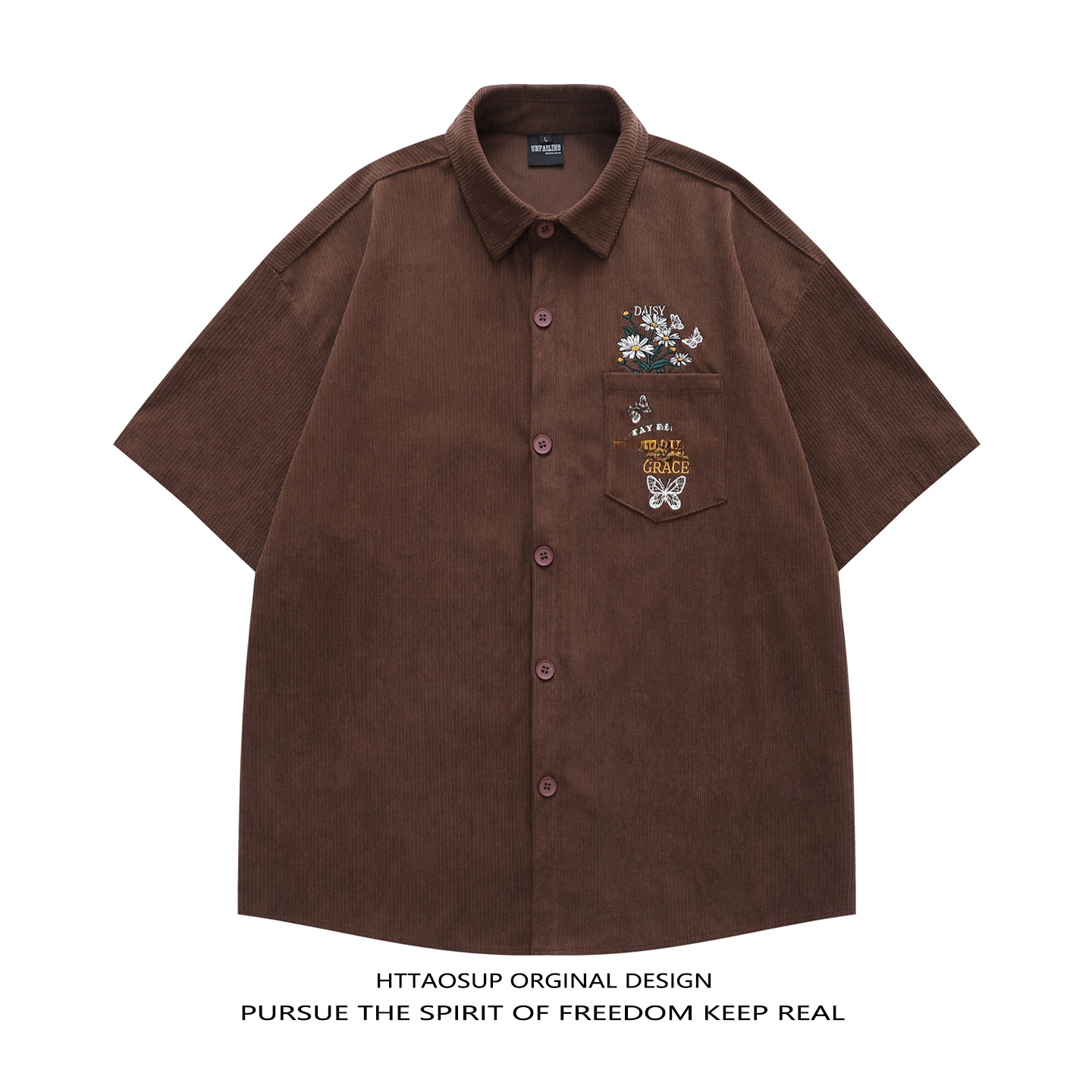 HTTAOSUP 2026 Men's Short Slee - Corduroy Button Up Shirt Men 评论和价格