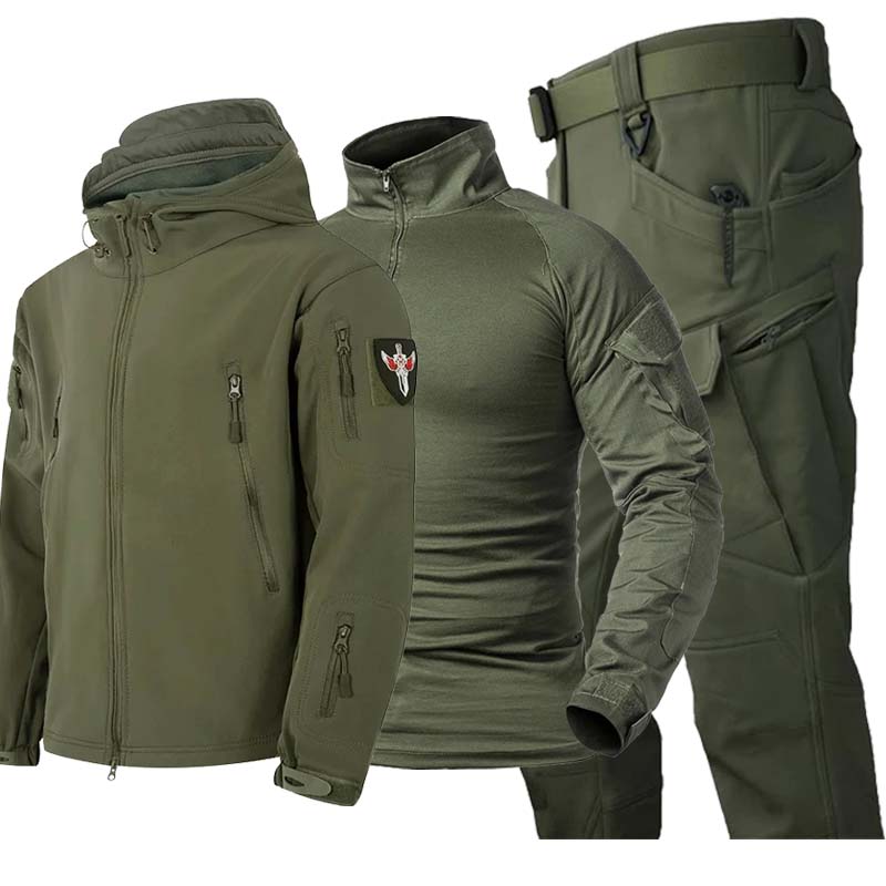 3PCS Mens Camo Tactical Sets H - Tactical Military Shirt Cargo 评论和价格