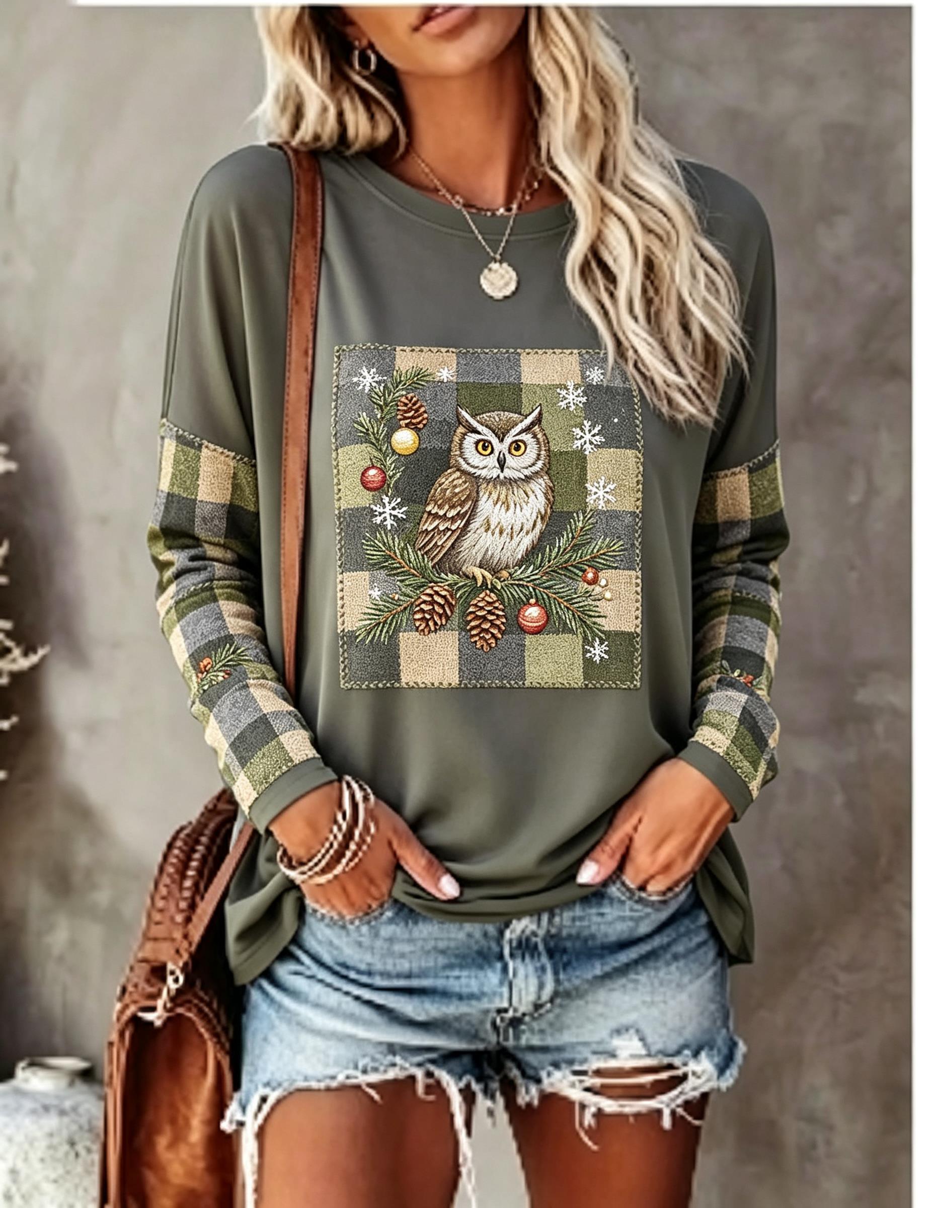 Women Long Sleeve T Shirt Fox  - T-Shirts 评论和价格