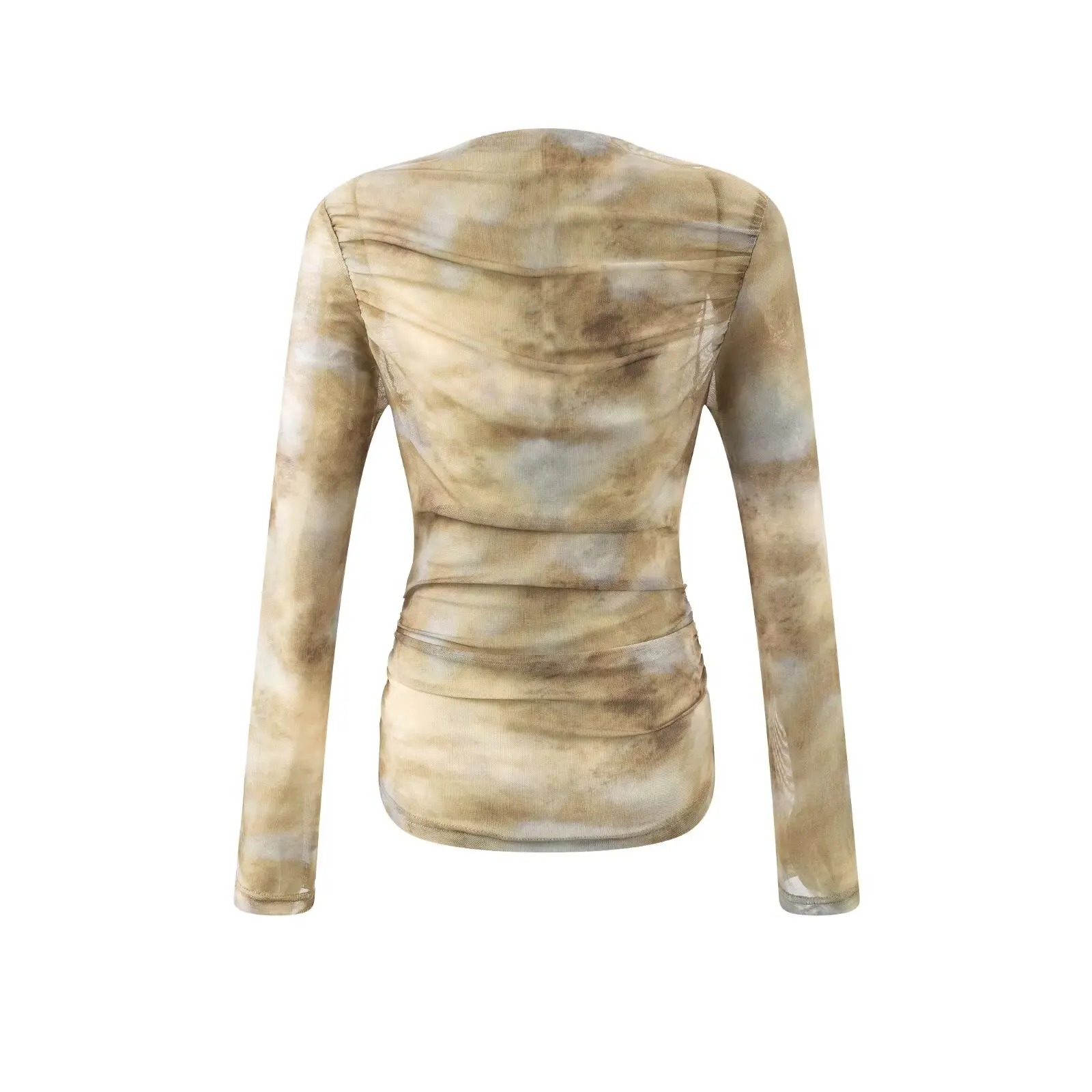 2025 Sexy Tie-Dye Print Ruched - T-Shirts 评论和价格